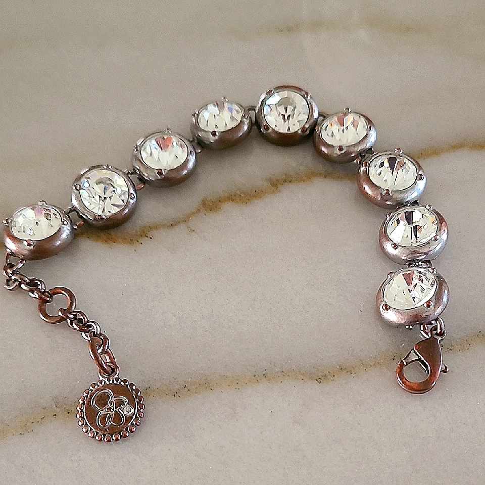 Elegant Silver Bracelet With Clear Stones By Jessica Simpson 10$